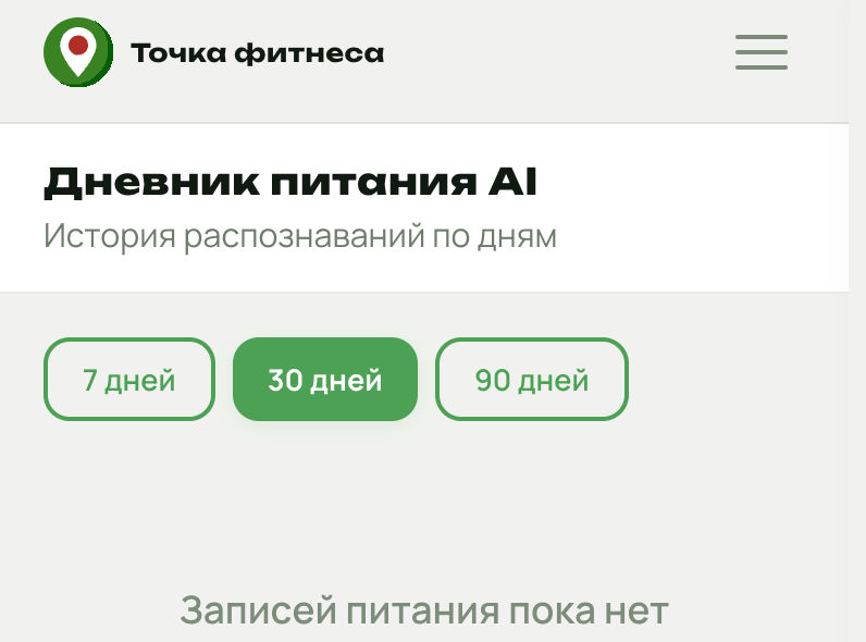 Дневник питания AI
